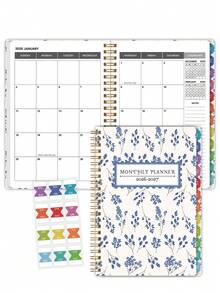 1本2026年1月-2027年12月A5（5.7英寸 x 8英寸）周计划/月计划本，时间可视化，每日日程记录本，月计划本，学年笔记本，提高工作效率，学校及办公用品，完美礼物