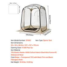 Pop Up Sports Tent, 50x50 In Clear Bubble Tent For 1 Person, Waterproof Outdoor Pod With Floor Mat & Top Cover, Garden Dome Tents Camping Shelter For Events Fishing Cheering - 50*50 inch - Xem 7