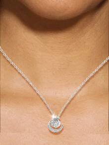 1pc S925 Sterling Silver Minimalist Star & Moon Necklace, Delicate Luxury Necklace For Women, Versatile Everyday Wear, Girlfriend/Holiday Gift