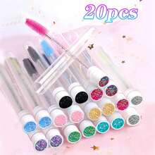 Waloshow Bộ cọ trang điểm mi giả kim cương 1-10-20-30-40-50 chiếc, cọ chuốt mascara nối mi với đầu cọ thay thế, cọ trang điểm kim cương sáng bóng chống bụi. - Nhiều màu - Xem 38