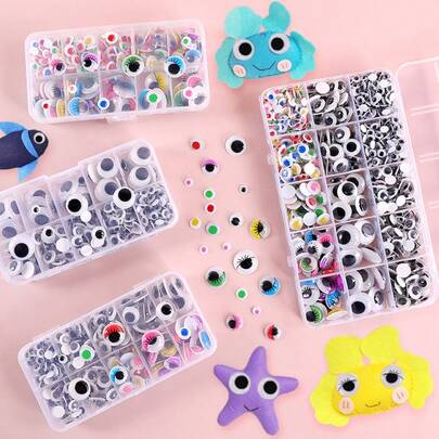 4mm-18mm Colorful Movable Plastic Doll Eyes (Some With Eyelashes), Self-Adhesive, Suitable For Scrapbooking And Craft Decoration, Mixed Packaging, Multiple Colors Available