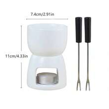 1pc Creative Ceramic Chocolate Fondue Pot, Suitable For Family Gatherings, Can Hold Cheese, Chocolate, Ice Cream And Other Fondue Dishes, Fashionable And Minimalist European Style Chocolate Fondue Pot. - Multicolor - View 11