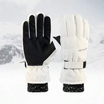 1 Pair Professional Skiing Gloves, Waterproof, Windproof, Thermal, Touch Screen Compatible, Hand Warmer, Unisex Design, Suitable For Skiing, Snowboarding, Outdoor Sports In Winter, Black Gloves, Winter Gloves, Snow Gloves