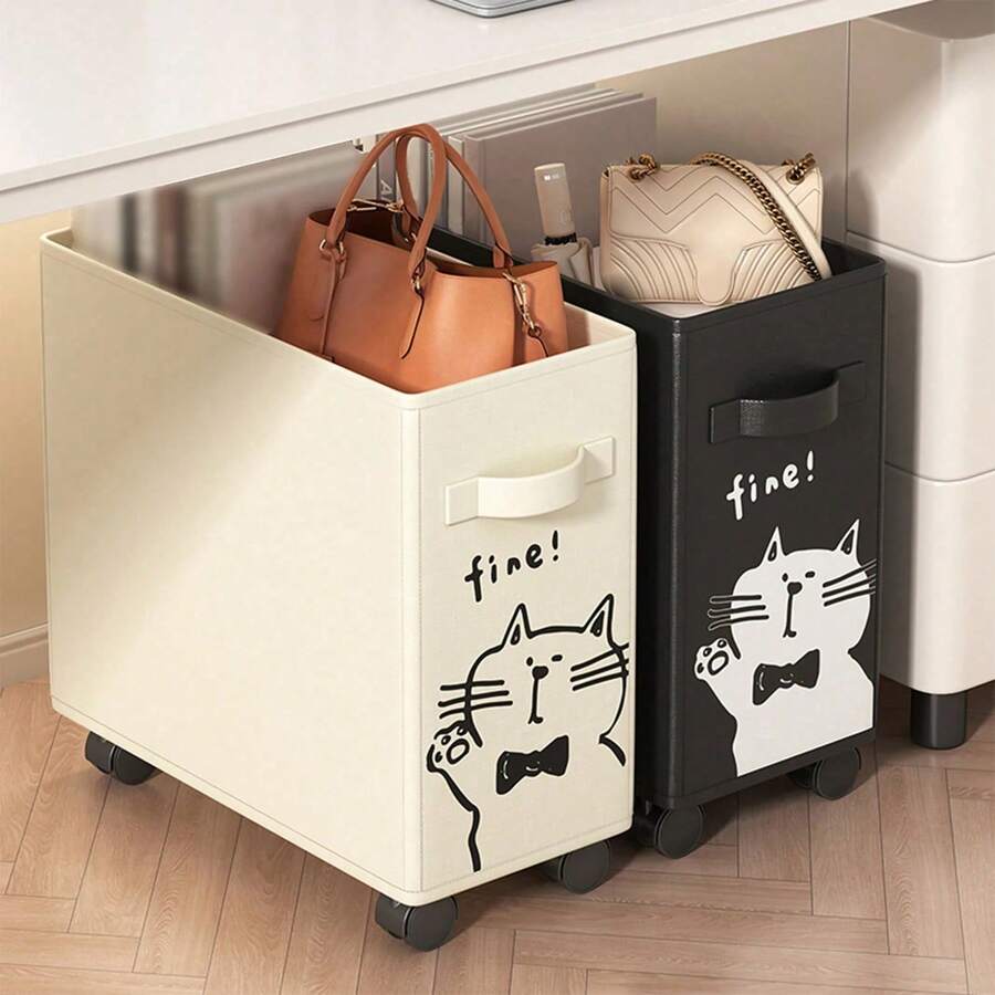 1 Piece Of Office Under-Desk Storage Rack, Workstation Bag Basket With Wheeled Trolley, Movable Desk Storage Artifact, Convenient Organization, Space Saving, Suitable For Kitchens, Dormitories, Apartments - Nhiều màu - Xem 1