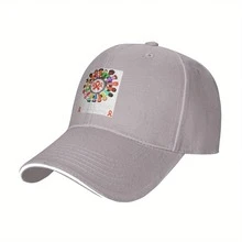 1pc Harmony Day Harmonious Life Sandwich Baseball Cap, Adjustable Cap Both Men And Women, Made Of Polyester, Washable By Hand, One Size Fits Most, Suitable Outdoor Activities, Travel, And Holiday Gifts. - Blue - View 8