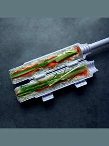 2 Pieces Plastic DIY Striped Sushi Mold, Convenient Sushi Rice Ball Making Tool Set, Clean PP Sushi Making Machine - Fast Sushi Cannon Roller, Suitable For Breakfast, Lunch And Dinner Making, Suitable For Office Workers, Student Lunch, Party Food Preparation