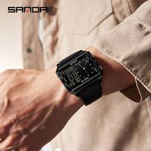 SANDA SANDA Men Women Watch Digital Sport Fashion Wristwatch Top Brand Luxury Multifunction Alarm Date Week Stopwatch EL Light Function Waterproof Electronic LED Original Male Lady Clock Gift 2198