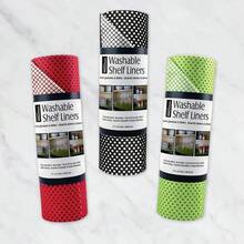 DII Kitchen Millennium, forros lavables y no adhesivos para contenedores y estantes de refrigerador - Incluye 6 que se pueden cortar en verde - Puntos negros - Ver 7