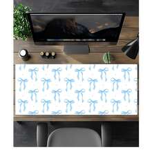 Queen Blue Bow Mouse Pad Kawaii Mouse Pad Academic Fashion Computer Desk Pad Is Suitable For Laptop Non-Slip Rubber Base Pad Office Accessories Decorative Edge Lock Edge Desk Pad - Multicolor - View 4