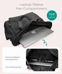 Bolsos De Trabajo Para Mujer, Bolso Ligero Para El Gimnasio Con Cremallera, Bolso Acolchado Para Enfermera Para Viajes - 黑色 - 查看 4