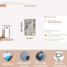 1pc Vintage Winter Ski Scene Watercolor Poster - Unframed, Scenic Snowy Landscape With Skiers And Gondolas, Ideal For Home Or Office Decor, Perfect For Christmas, Easter, Valentine'S Day, Anniversaries, And Beach Parties, Vibrant Wall Art For Indoor Or Outdoor Use, Winter Wonderland Decor Home Decor Christmas Decorations Room Decor