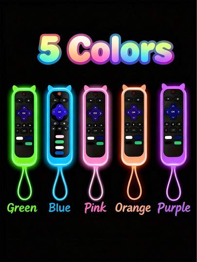 Capa de silicone para controle remoto (2 unidades) compatível com Roku TV, estojo que brilha no escuro para Roku Streaming Stick 4K, Express 4K+, Premiere, Streambar, Simple Remote/Voice Remote com cordão, decoração de Natal, decoração natalina para casa, decoração de Ação de Graças.