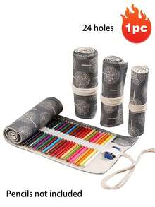 Serie cu modele florale și frunze de arțar - Artistic - Proaspăt de înaltă calitate - Pânză - Penar, Penar mic cu motive florale, Penar drăguț cu motive florale - Vine cu suport din nailon pentru pensule de machiaj (cu șnur), Rolă de creioane, Suport portabil pentru pensule, Husă pentru creioane din pânză lucrată manual, Cutie pentru creioane de mare capacitate (Unisex), Diverse modele în formă de buze, Papetărie, Înapoi la școală, Geantă