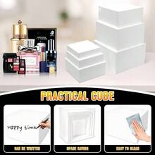 6PCS Buffet Risers, Food Display Risers Party, Buffet Riser Buffet Table, Acrylic White Boxes Food Display Catering Dessert JewelrySize10 9 Inch 8 Inch. 5 Inch 6. Inch 6 Inch - trắng - Xem 8