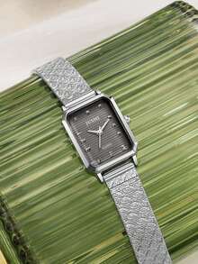 1块休闲创意简约长方形表盘石英表，理想的生日礼物 - 彩色 - 查看 5