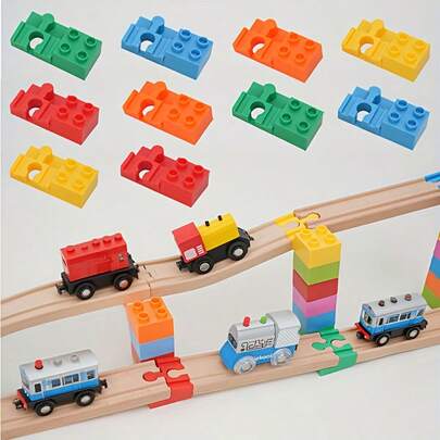 10 قطع محول متعدد الألوان للمسار، يضبط ميل المسار ويربط بين أقسام المسار المتعددة، مناسب لصنع مسارات قطارات نموذجية، الحرف اليدوية وهواة النماذج، مصنوع من مواد خفيفة الوزن وقوية، متوافق مع مسارات متنوعة، اكسسوارات DIY عامة لنماذج السكك الحديدية