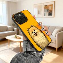 Cubierta de telefono con diseño de perro Pomerania color amarillo brillante para uso diario en casa y viajes Aplicable a teléfonos Apple y Galaxy. - Blanco - Ver 5