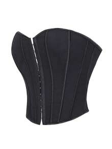 Women's Front-Button Corset, Women's Shapewear, Halloween Costume, Holiday Dress - 黑色 - 查看 2