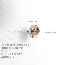 1 Pc Lvory White Gold Chrome Zinc Alloy Rose Flower Kitchen Cabinet Door Handles Drawer Knobs Furniture Wardrobe Cupboard Door Pulls Furniture Handle Hardware - Multicolor - View 15