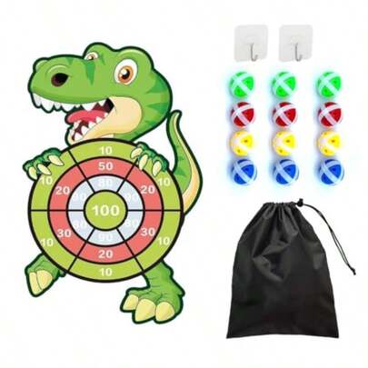 Dino Toys 30 Inch Dart Board Game Set 14 Sticky Balls Birthday Gifts And Xmas Stocking Fillers For Age 39