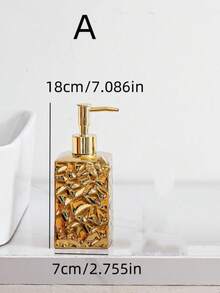 1set Ceramic Bowknot Refillable Pump Bottles, Modern Luxury Style For Home, Hotel, Bar, Restaurant - Gold & Silver Glossy Home Bathroom Decor Fall Decor Back To School