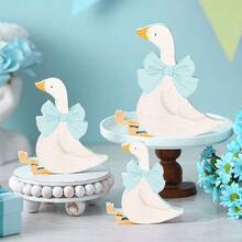3 món đồ trang trí bàn tiệc bằng gỗ hình ngỗng ngốc nghếch, quà tặng, tiệc mừng em bé, trang trí phòng trẻ em - Nhiều màu - Xem 6