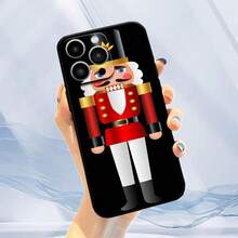 Funda de Teléfono de Navidad Cascanueces, Carcasa Protectora Suave de TPU Negra, Compatible con iPhone 11/12/13/14/15/16 Pro Max - Mezcla de colores - Ver 5