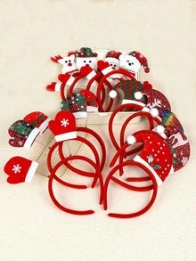 1/3/6/12/18/24 piezas Diademas navideñas Clips para el cabello Diadema con diseño de Papá Noel, muñeco de nieve, renos Accesorios para el cabello para decoración de fiestas navideñas - Multicolor - Ver 6