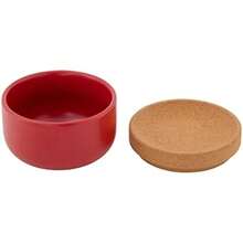 Contenedor de cerámica y corcho para almacenar ajos, transpirable, permite el flujo de aire para mayor frescura, apilable, ahorra espacio, tapa de corcho natural y cerámica color(Salt Pig Rojo -) - Multicolor - Ver 7