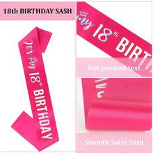 女孩18岁生日装饰 18岁生日皇冠和绶带 女孩礼物 派对用品和小礼品 - 彩色 - 查看 14