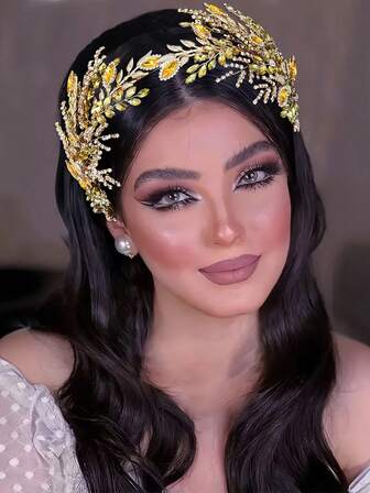 1件手工优雅皇冠发箍，女士发饰，适合婚礼、派对、新娘、伴娘佩戴