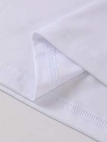 200g 100% Camiseta blanca para mujeres |   MÁS AMOR POR FAVOR Patrón de Frase de Amor en Español, Alto, Cuello Redondo, Manga Corta, Ajuste Casual para Mujeres - Blanco - Ver 4