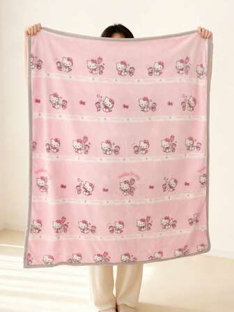  260gsm Sanrio 人物印花毛绒毯，柔软舒适的牛奶绒，适合客厅、办公室、沙发、汽车 - Hello Kitty/Kuromi/Cinnamoroll