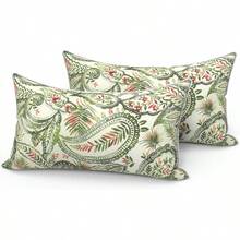 Outdoor/Indoor Throw Pillows, 18x18 Square Pillows With Inserts Bed, Couch, Sofa & Patio Furniture (Set Of 2, Monstera Blue), Decorative Pillows - 費琳.沙多.佩斯利 - 查看 1