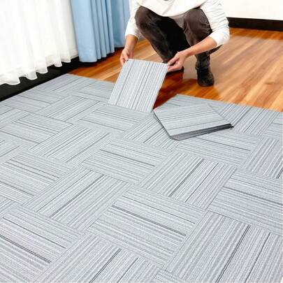 11/22pcs Carpet-Like Vinyl Flooring Stickers, PVC Self-Adhesive Waterproof & Wear-Resistant, Suitable For Living Room, Bedroom, Kitchen, Floor And Wall Renovation DIY