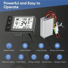 Bike Controller With Rainproof LCD Display – 24V/36V/48V 350W Brushless Controller Kit For Bicycles & Scooters (Adjustable Speed) - Black - View 5