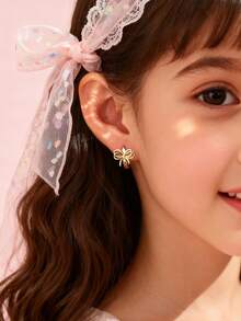 Artepollo 1 buc Cercei rotunzi din argint 925 cu fundă hipoalergenică, eleganți și drăguți, cadou pentru fete, prietene, pentru întoarcerea la școală