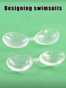 3 / 1 对聚拢硅胶胸罩粘胶隐形无肩带胸罩 - 乳房提升露背可重复使用女士粘胶胸罩，采用生物健康胶水，适用于女士内衣 - 無色 - 查看 9