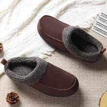 Pantuflas para hombres, zapatos de casa para hombres, mocasines cálidos y mullidos para interiores