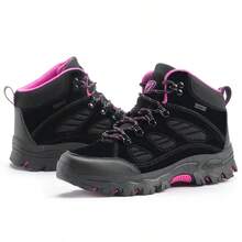 Women's Waterproof Hiking Boots, Ankle Boots, Outdoor Hiking Shoes, Hiking Sneakers, Hiking Boots For Women - Black Rose Red - View 16