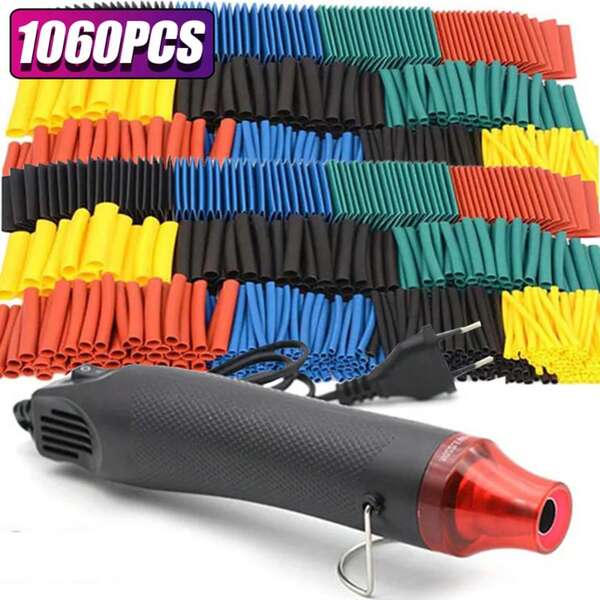 1060/530/127PCS Heat Shrink Tubing Kit 2:1 Shrinkable Wire Shrinking Wrap Wire Connect Cover Cable Repair Protection