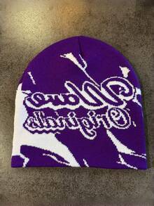 1pc These Men's Knit Beanies With Bold Lettering Come In Multiple Colors, Offering A And Warm Design, Making Them Ideal Fashion-Forward Winter Headwear - Multicolor - View 15