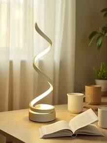 1個螺旋LED辦公室燈、床頭桌燈、3級調光觸控燈、現代簡約調光金屬檯燈、床頭燈、床頭櫃照明、手工燈、適用於客廳、臥室、書桌、家居裝飾、復古桌燈、檯燈、臥室床頭燈 - 黑色 - 查看 15