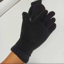 1 par de guantes de invierno de doble capa para mujer, hechos de piel de ciervo y punto de lana, mantienen el calor en clima frío, adecuados para fiestas, conducir, ciclismo, senderismo y escribir, accesorio de Halloween, guantes de invierno - Multicolor - Ver 7
