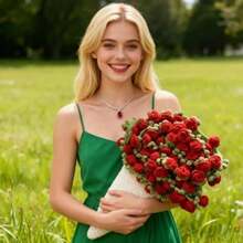 Manta de Ramo de Flores, Hecha A Mano con Ramo de Rosas de Ganchillo, Finished Product, Ideal para El Día de La Madre, Bodas, San Valentín, Decoración del Hogar(Red 23.6inch) - Multicolor - Ver 3