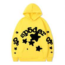 SPSDER Letter Hoodie Couple Spider Web Sweatshirt Top Sweatshirt - 14 - Xem 9