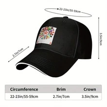 1pc Harmony Day Harmonious Life Sandwich Baseball Cap, Adjustable Cap Both Men And Women, Made Of Polyester, Washable By Hand, One Size Fits Most, Suitable Outdoor Activities, Travel, And Holiday Gifts. - Blue - View 7