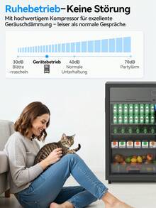 DEVOKO Mini Fridge, Beverage Cooler Height: 79 Cm Width: 44.5 Cm Capacity: 85 Liters Glass Door With LED Lighting Beer And Beverage Cabinet - màu đen - Xem 6