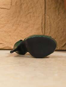 女士16厘米超高跟镂空拉链装饰性感夜店凉鞋，圆头，尺码35-42 - 綠色 - 查看 4