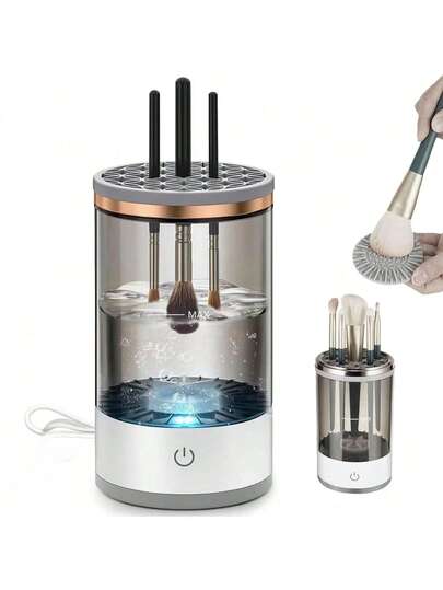 Electric Makeup Brush Cleaner Machine | 2024 Upgrade Cosmetic Brush Cleaner | Automatic Make Up Brush Cleaner Spinner | Deep Cleaning Technology For All Brush Sizes,Bag,Organizer,Storage,Makeup Organizer,Makeup